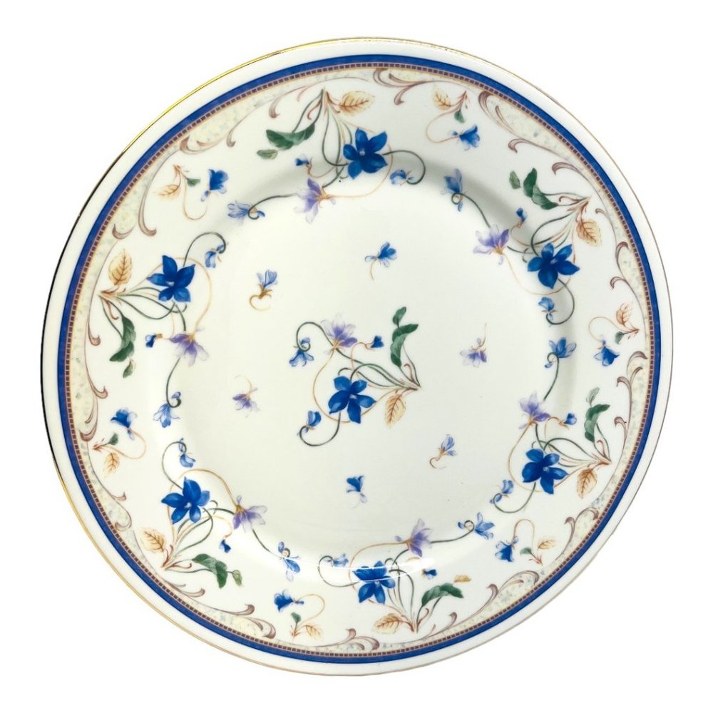 Andrea by Sadek Cake/Pie Plate & Server Violet Floral Design Vintage - Picture 4 of 11